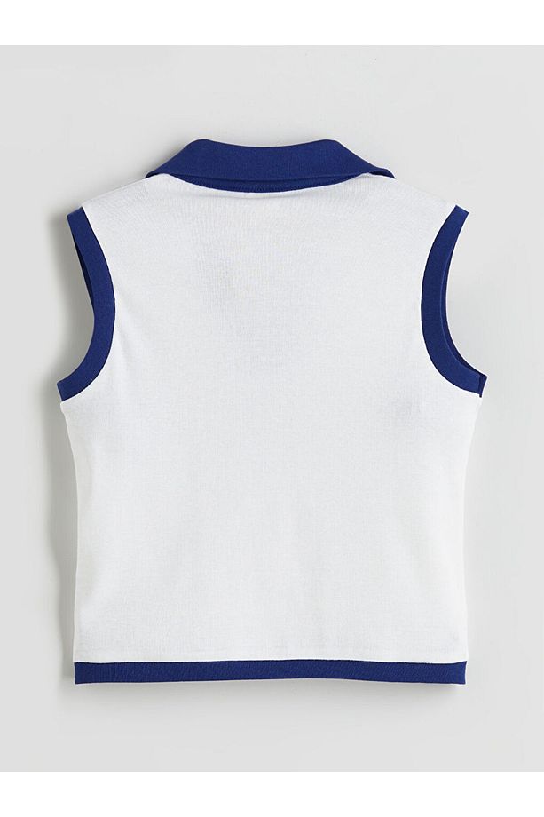 LCW Polo Yaka Kız Çocuk Crop Atlet - 2
