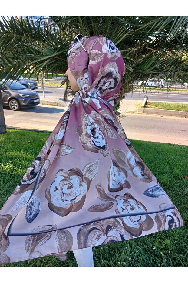 Flower Pattern Cotton Shawl - 2