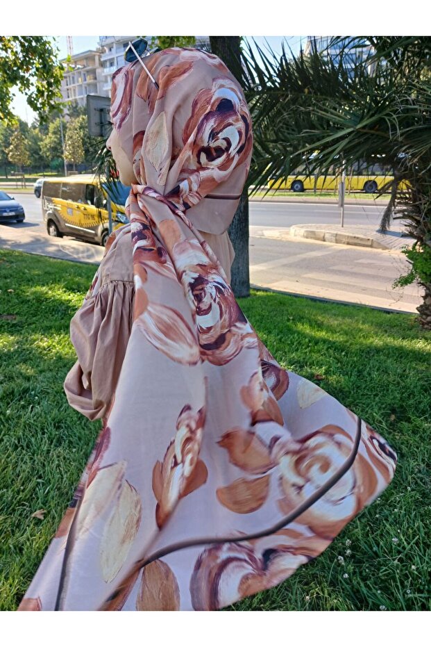 Flower Pattern Cotton Shawl - 6