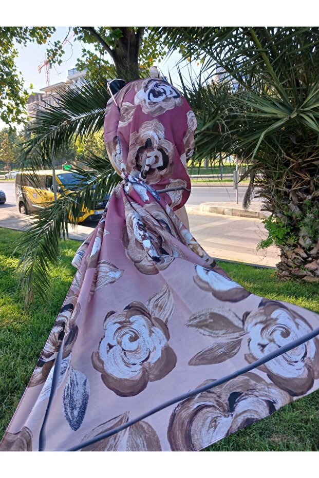 Flower Pattern Cotton Shawl - 4