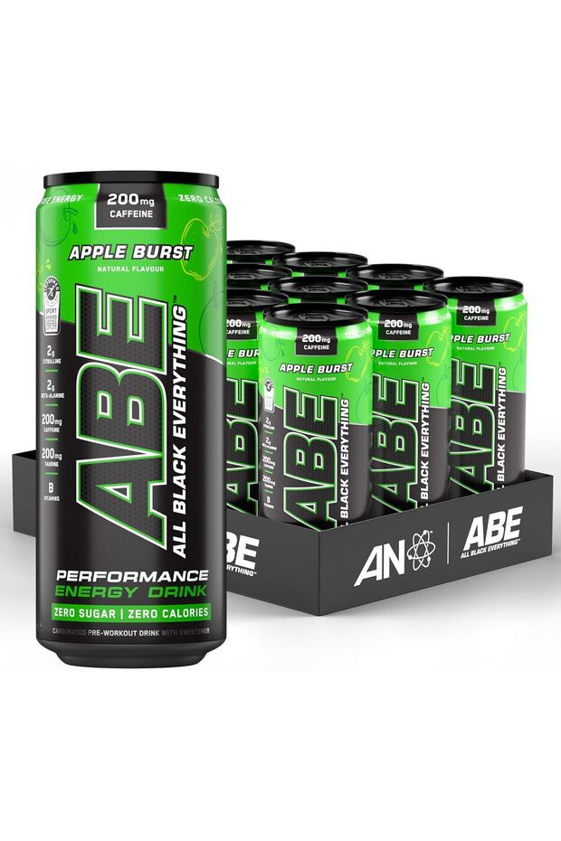 ABE Pre Workout Cans - All Black Everything Energy + Performance Drink, ABE Carbon