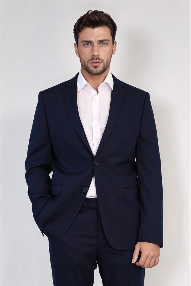 ERN BASIC SLIM TAKIM ELBİSE LACİVERT - 1
