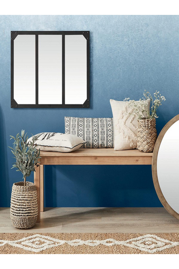 مرآة لولا المعدنية ذات الإطار المستطيل المثبتة على الحائط - 2