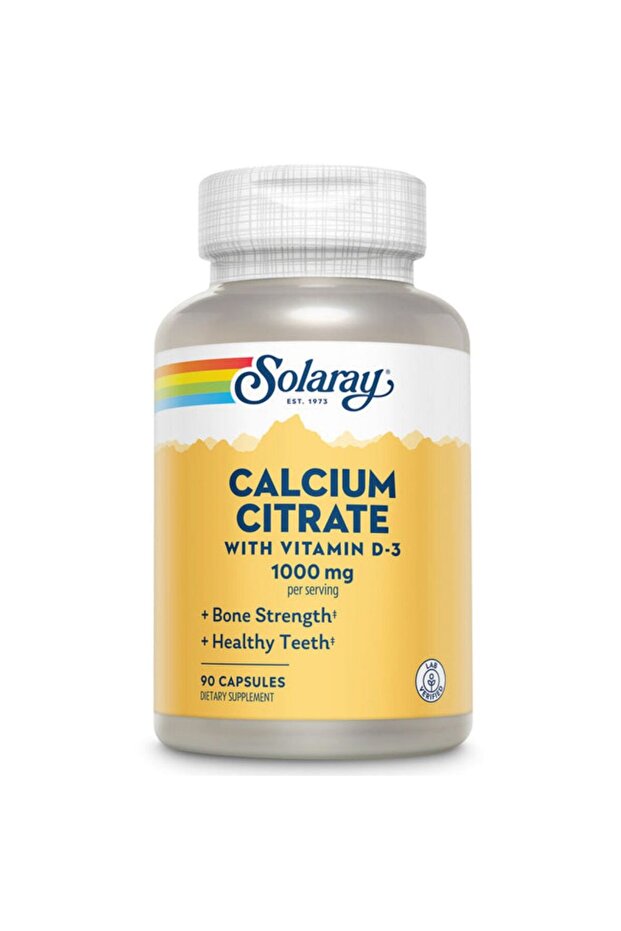 Calcium Citrate With Vitamin D-3, 1000 Mg, 90 Veggie Capsules, Supports Bone Health.