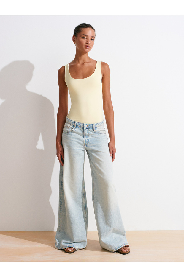 20977 قميص رياضي أساسي بحزام سميك - أصفر - 5