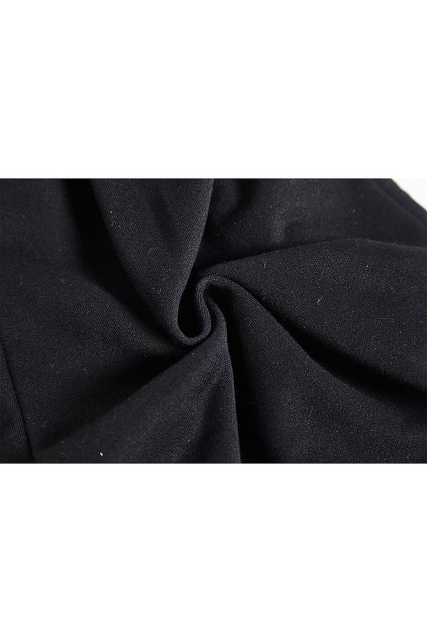 Labubu Baskılı Siyah Unisex Penye Şort - 2