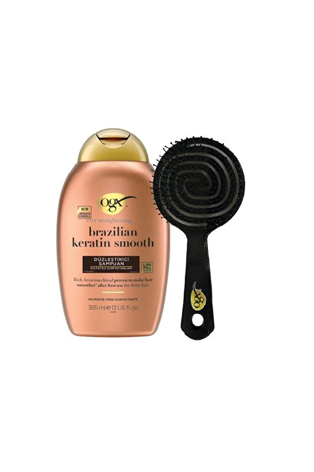 Brazilian Keratin Smooth Straightening Sulfate-Free Shampoo 385 ml + Comb