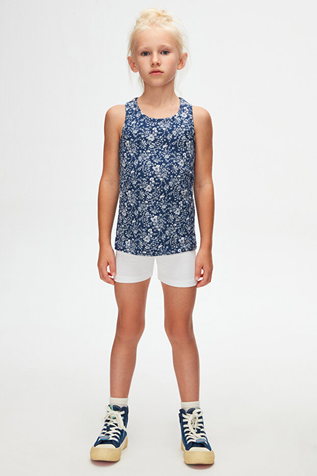 Midnight Garden Girl's Patterned Sleeveless T-Shirt