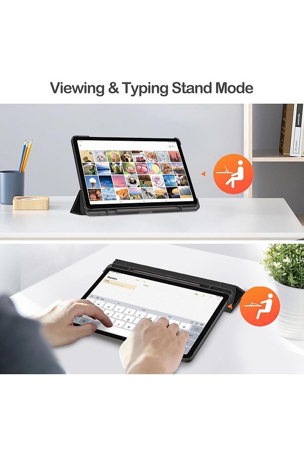 Samsung Galaxy Tab S10 Fe Plus 13.1 Kılıf Smart Uyku Modlu Kalem Bölmeli Standlı Arkası Renkli Kapak - 8