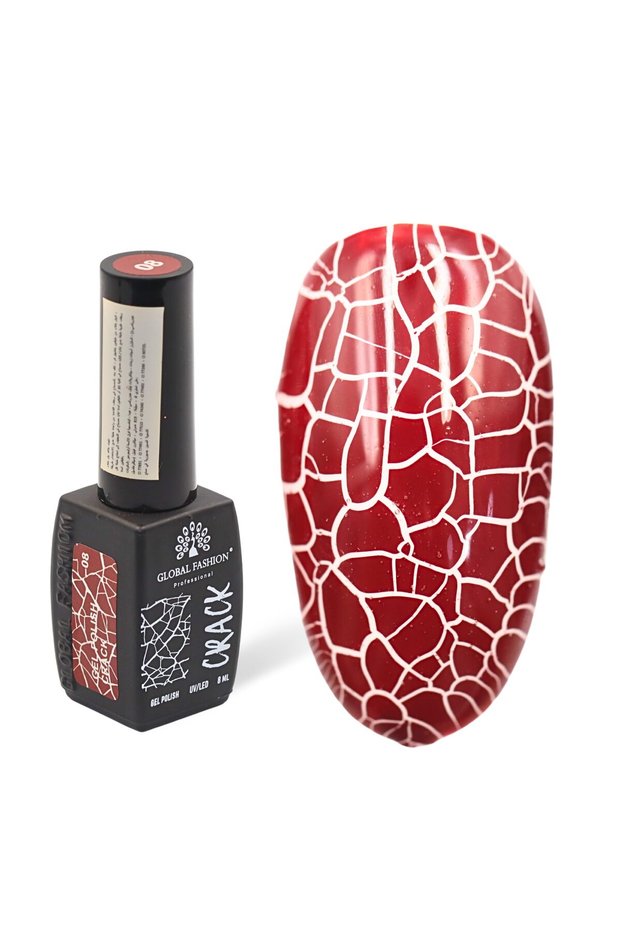Crackle Gel Nail Polish 8 ml – 12 Vibrant Colors, Salon Cracked Effect, Long-Lasting Shine