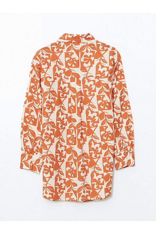 LCW Modest Desenli Oversize Kadın Gömlek Tunik - 6