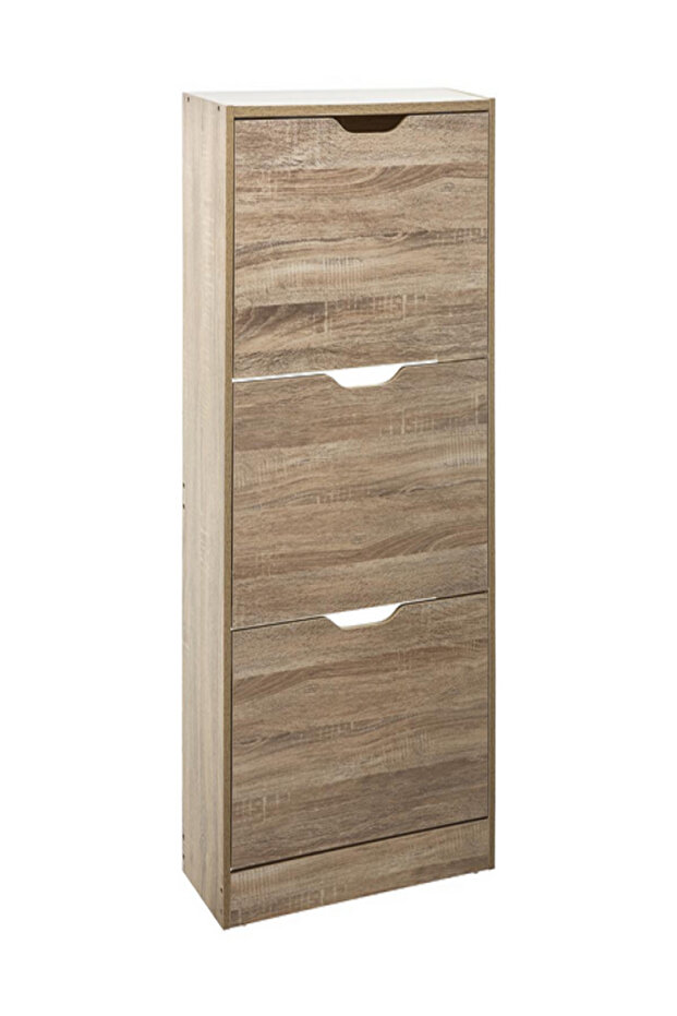 3-Drawer Modern Design Rectangular Shoe Rack - 1