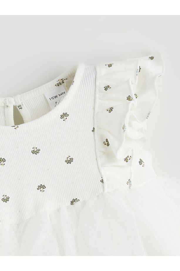 LCW baby Basic Dantel Tüllü Kız Bebek Elbise - 2