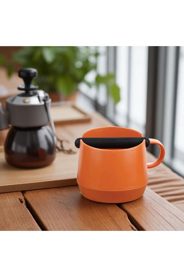 Espresso Posa Kutusu , Darbe Emici Espresso Knock Box, Çıkarılabilir Vuruş Çubuğu ve Kaymaz-TURUNCU - 3