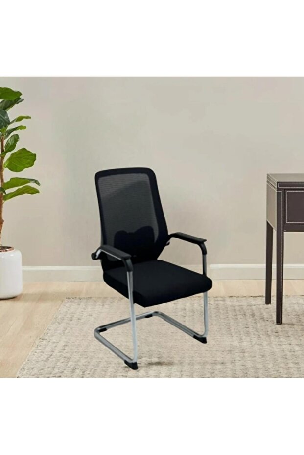 كرسي مكتبي ثابت لون اسود. - 1