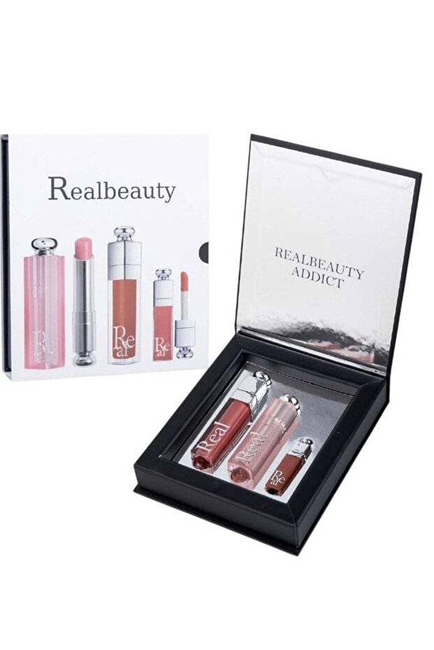 مجموعة أحمر الشفاه RealBeauty Addict المكونة من 3 قطع