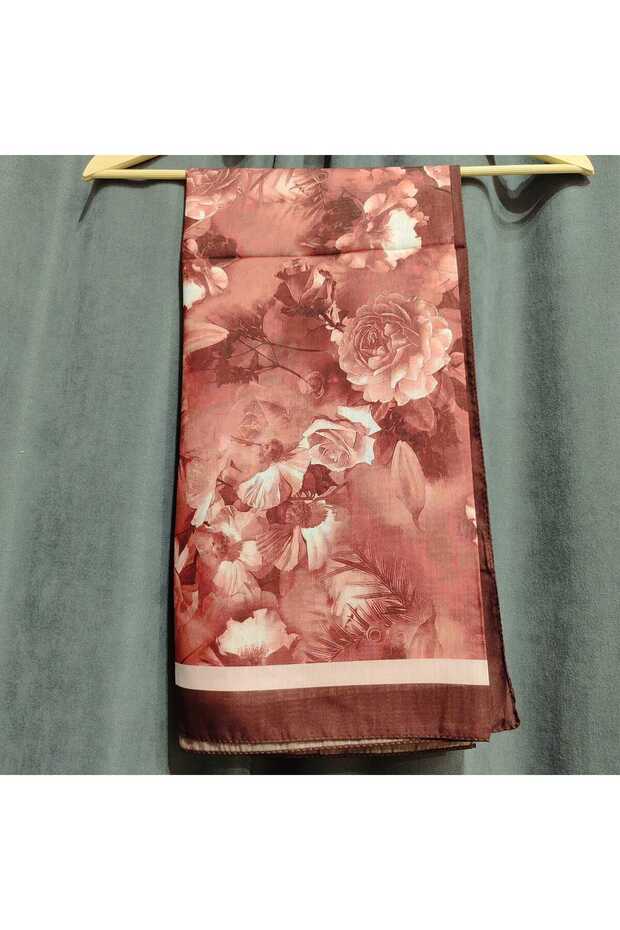 شال ناعم من الفسكوز بنقشة الورد - 2
