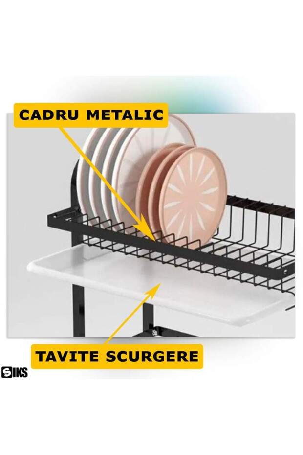 Dish Drainer, Multifunctional Dish Drying Rack, Three-Layer Stackable Storage Organizer - 3