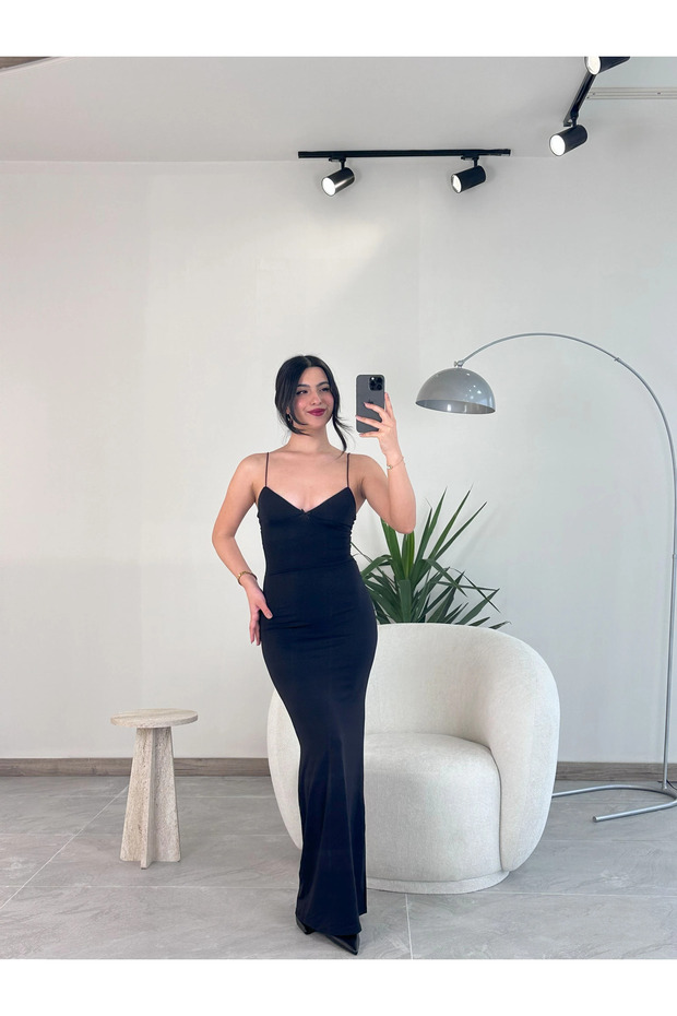 Siyah Americano Elbise - 1