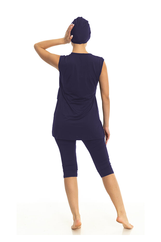 Sıfır Kollu Yarı Tesettür Mayo - 3