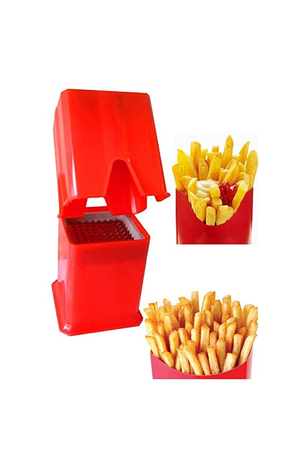 قطاعة بطاطس شبس بتصميم مبتكر أحمر - 2