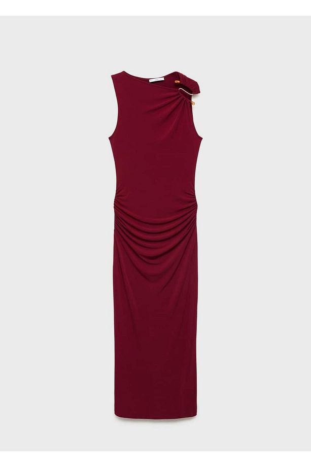 Mücevher detaylı midi elbise - 3