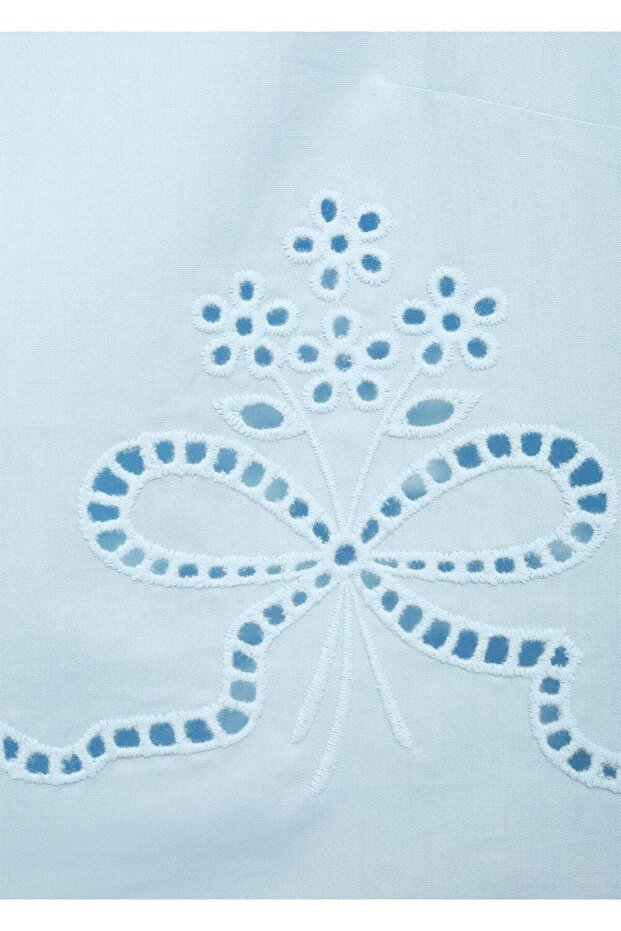 İşlemeli crop bluz - 5