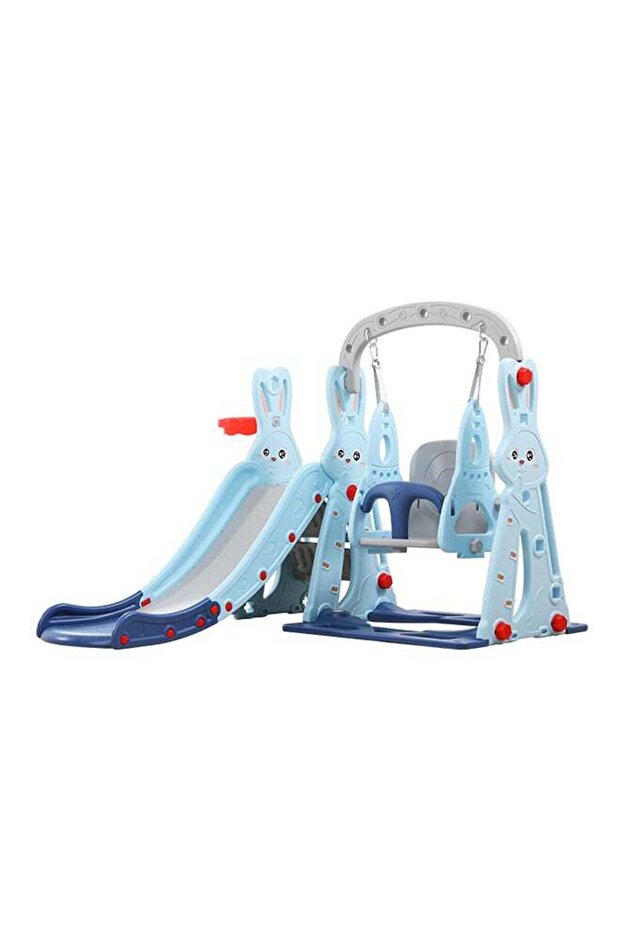 مجموعة أرجوحة ومنزلق بنقشة أرنب 143×140×110 سم - 1