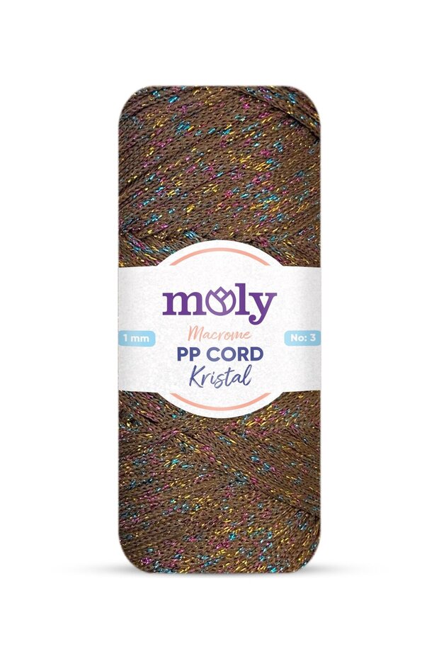 PP Cord Kristal Simli Polyester Makrome El Örgü İpi 200 gr - 1