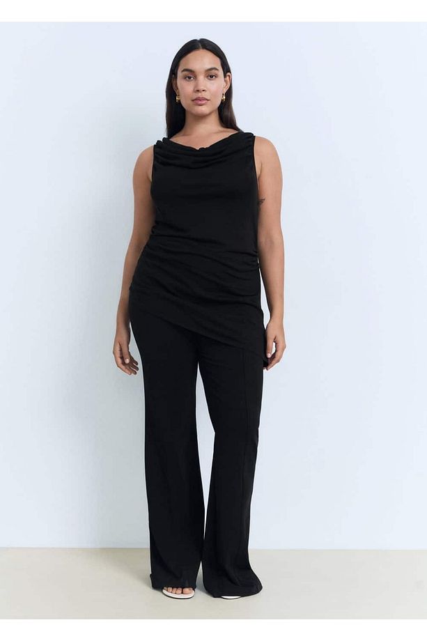 Drape detaylı triko üst - 6