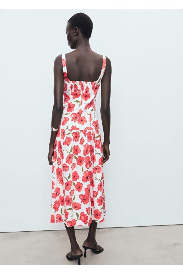 Evaze pamuklu elbise - 4