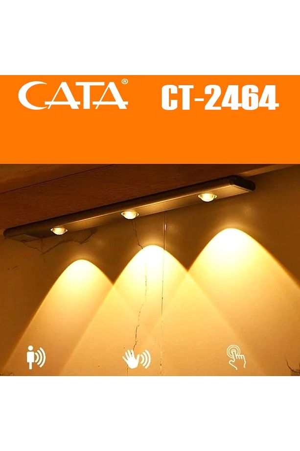 CT-2464 3W Bella Slim Cabinet Hareket Sensörlü Siyah Dimmerli LED Dolap Lambası Şık ve Pratik T - 5