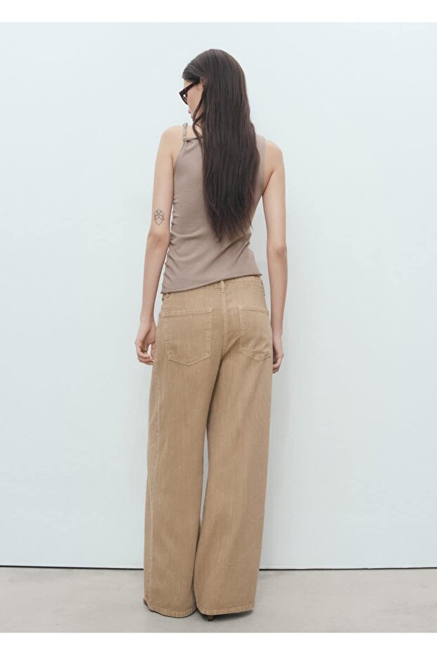 Asimetrik askılı triko bluz - 4