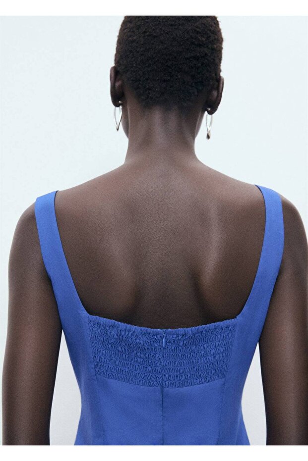 Evaze pamuklu elbise - 5