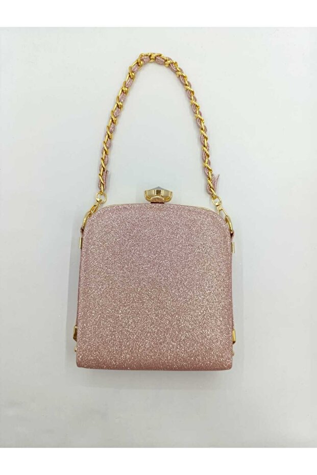 Women's Single Stone Square Glitter Model Strap Evening Dress Women's Bag