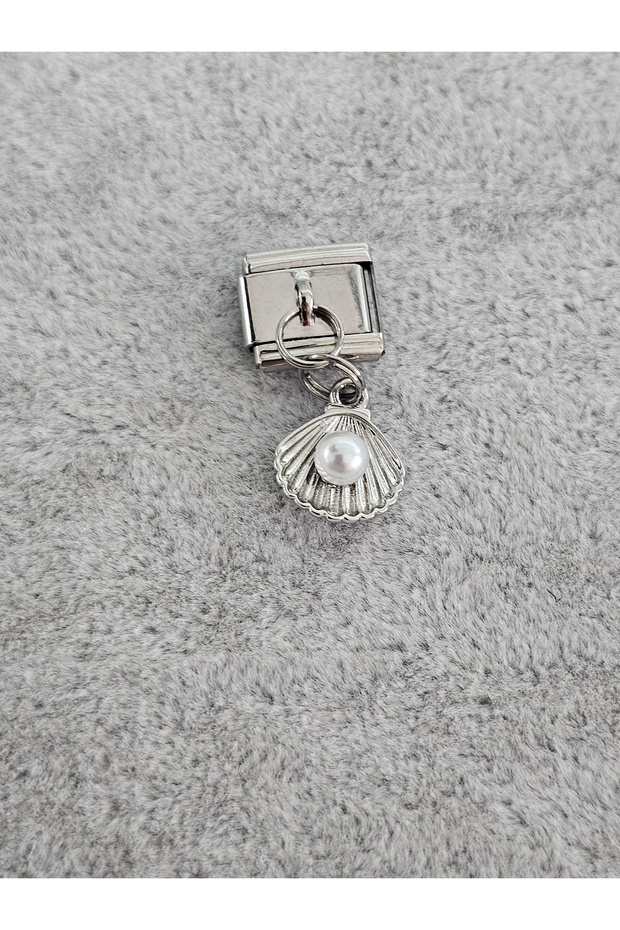 Pearl Oyster Dangle Italian Bracelet Charm