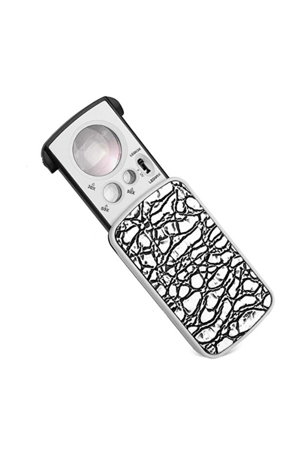 Th-774 Trinocular Illuminated Magnifier – 30X 60X 90X Zoom with Uv and Led Lights - 1