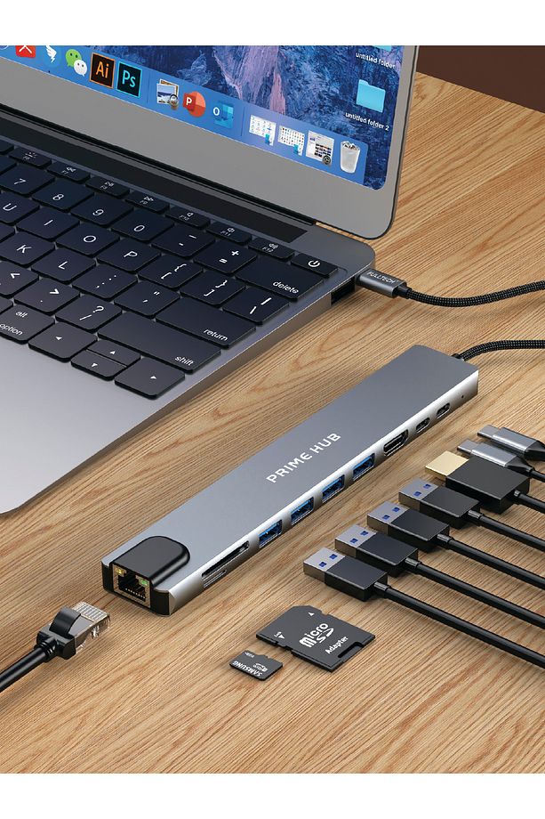 Fh22 10'u 1 Arada Usb-c Çoklayıcı Adaptör | 100w Pd Hızlı Şarj | 4k Hdmı | Gigabit Ethernet - 3