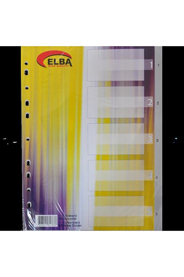 Separator 1-5 Figures Plastic A4 (Pack of 50)
