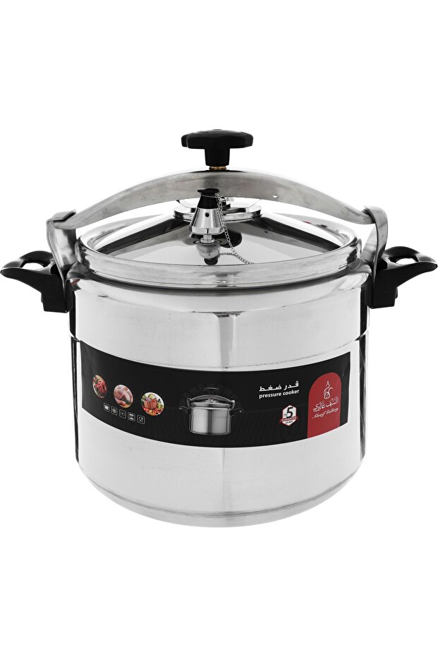 Vulcano Aluminum Pressure Cooker, 20 Liters - Silver