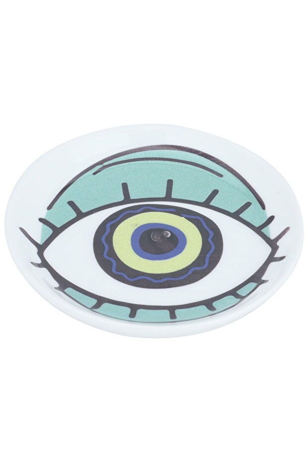 Porcelain Serving Plate Alsaif Gallery, 10 cm, Eye Pattern - White