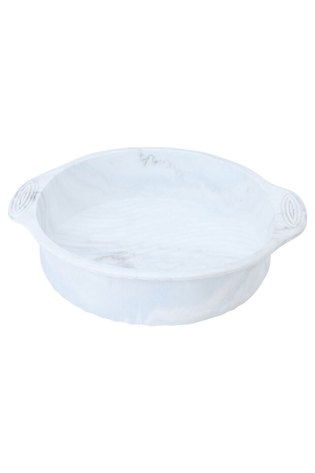Saif Gallery Silicone Cake Pan, 240 x 114 x 65 mm, Round, with Handle, Deep - White