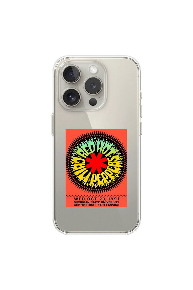 iPhone 14 Pro Max Compatible Transparent Case with Red Hot Chili Peppers Design