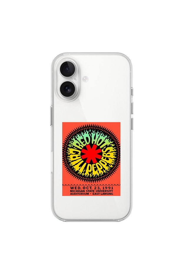 iPhone 16 Plus Compatible Transparent Case with Red Hot Chili Peppers Design