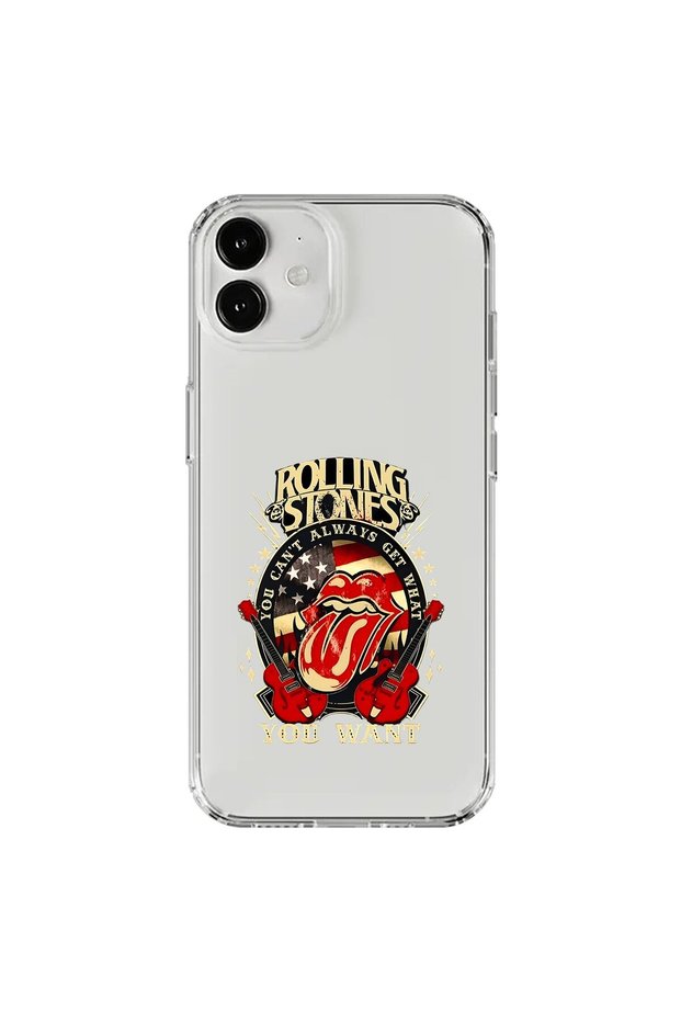 حافظة شفافة متوافقة مع هاتف iPhone 12 Mini بتصميم رولينج ستونز