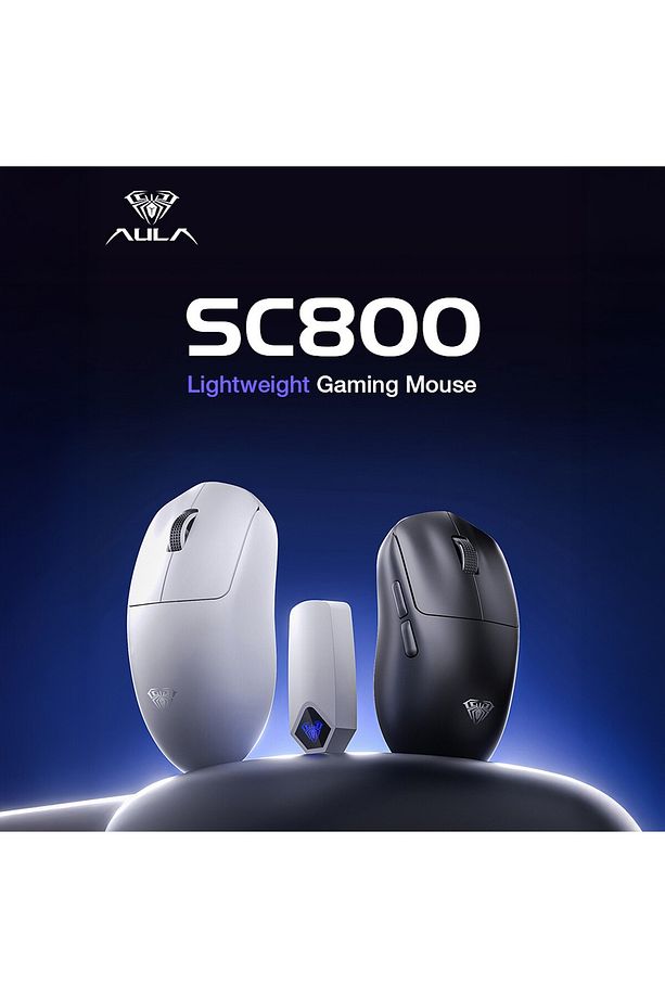 Sc800 Lightweight Paw3395 Sensor 26000 Dpı 8000hz Kablolu Ve Kablosuz Gaming Oyuncu Mouse Siyah - 3