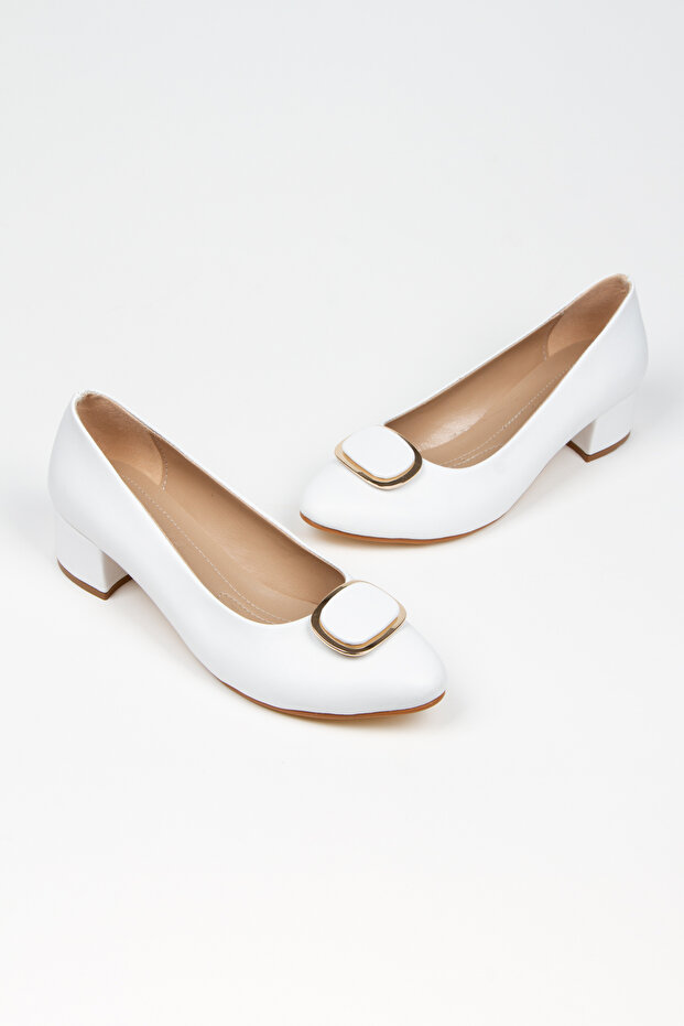 Women's 3 cm Buckle Short Thick Heeled Shoes