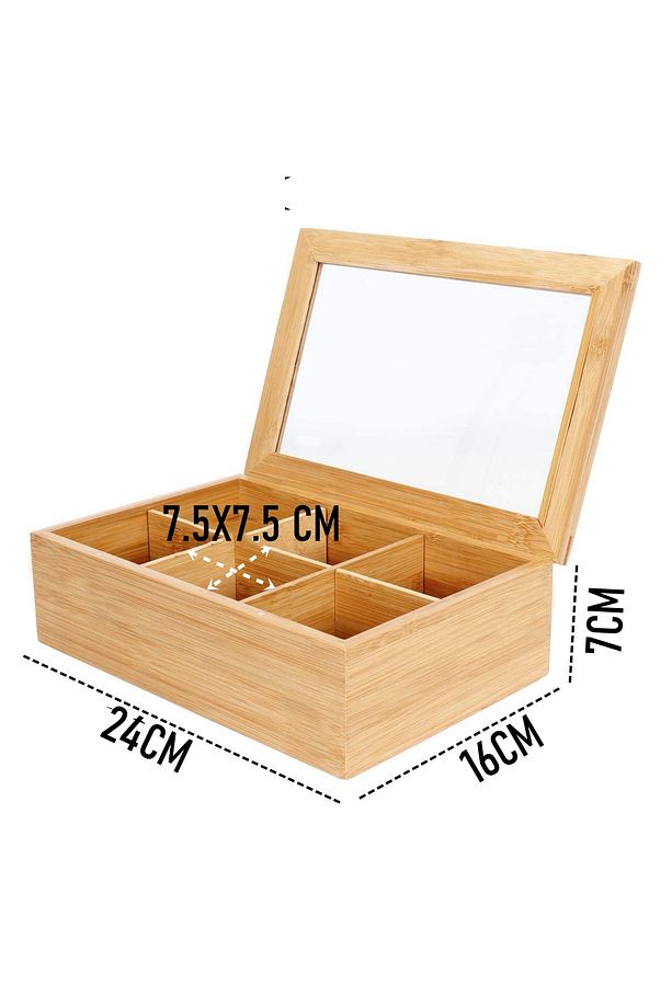 Poşet Çay Kutusu Ahşap Sallama Çay Organizer Kahve Şeker Aksesuar Kutusu 721846 - 6