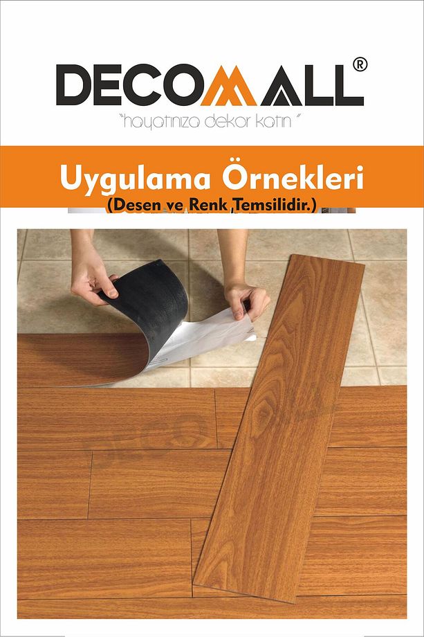 PR-5 KENDİNDEN YAPIŞKANLI FOLYO 4Adet PARKE ZEMİN DUVAR FAYANS KAPLAMA SUYA DAYANIKLI LAMİNASYONLU - 7