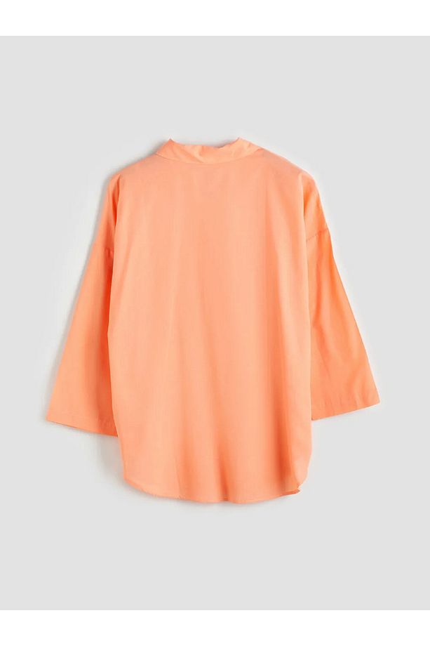 LCWAIKIKI Classic Turuncu Oversize Kadın Gömlek Tunik - 4